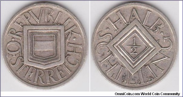 1925 Austria Half Schilling 