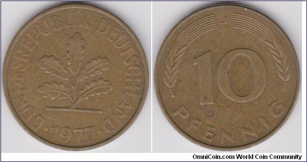 1977 Germany 10 Phennig