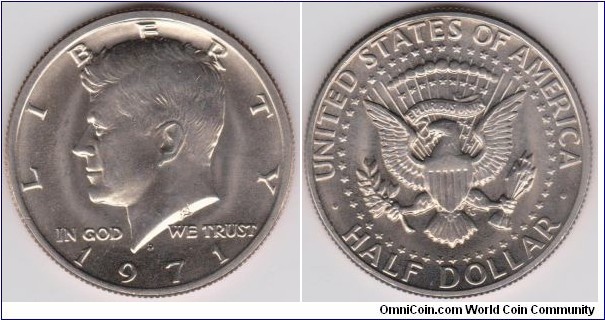 1971 D Kennedy 50 Cents 