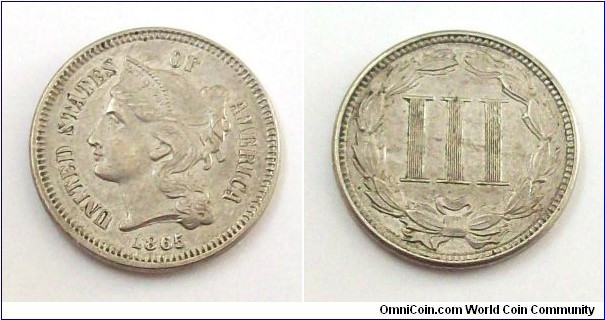USA 1865 3 Cents