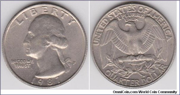 1987 P Washington Quarter