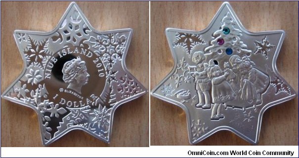 1 Dollar - Christmas star - 28.28 g Ag .925 Proof (with 3 zircons) - mintage 15,000