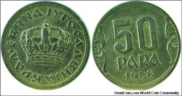 Yugoslavia(Kingdom)50Para-km18-1938