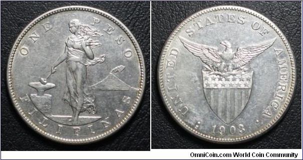 Phil-American One Peso Obverse: Lady and Mt.Mayon Reverse: United States Seal Mintage:  2,791,000 Silver: .900