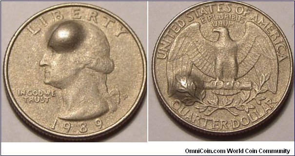 1989 P quarter lamination error circulation find. Bubbles are not lined up behind each other.