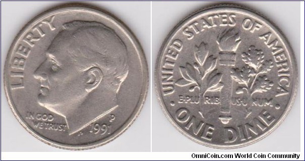 1991-P Roosevelt Dime