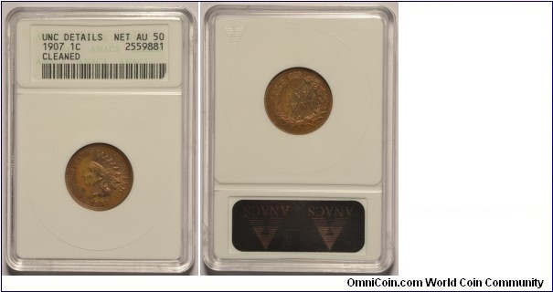 1907 AU50 net - cleaned ANACS