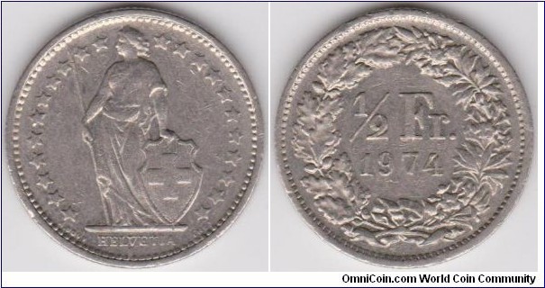 1974 Switzerland Half Franc