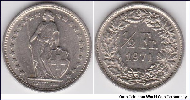 1971 Switzerland Half Franc