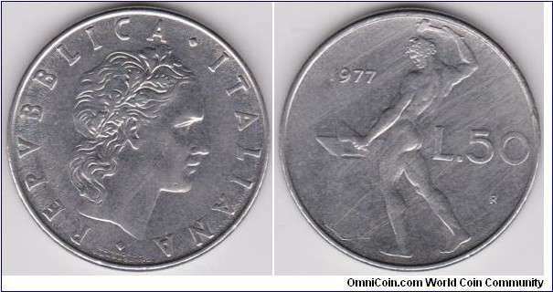1977 Italy 50 Lire 