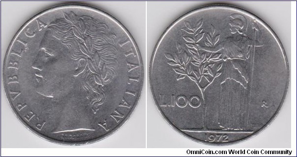 1972 Italy 100 Lire 