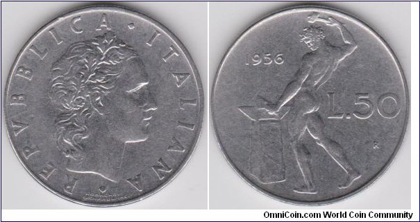 1956 Italy 50 Lire 